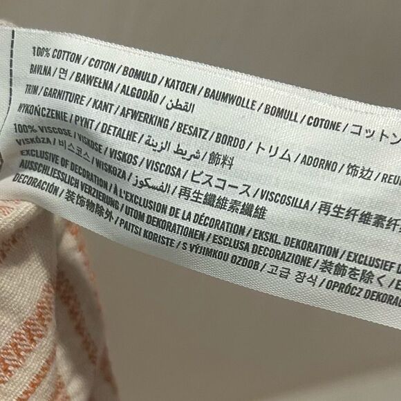 Abercrombie & Fitch Striped Cream Cotton Tassels Drawstring Shorts - Picture 7 of 9